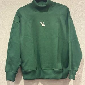 Cotton sweatshirt premium in green color size S from Zara